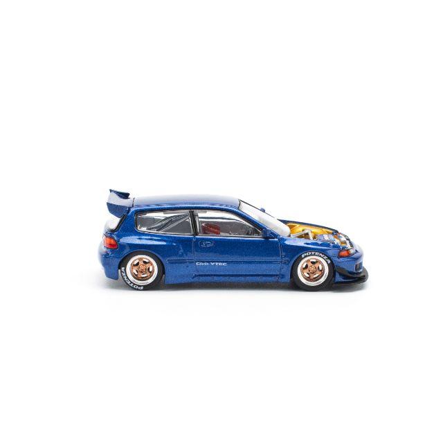 POP RACE 1/64 パンデム シビック EG6 メタリックブルー オープン