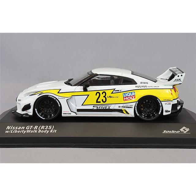 ソリド 1/43 日産 GT-R R35 LB シルエット ホワイト/イエロー : キッド