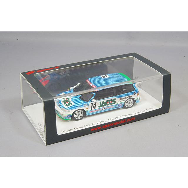 ミニカー/完成品 スパーク 1/43 ホンダ シビック EF9 #14 2位 Div 3 JTC Rd4 仙台ハイランド 1991 中谷明彦/服部尚貴の画像