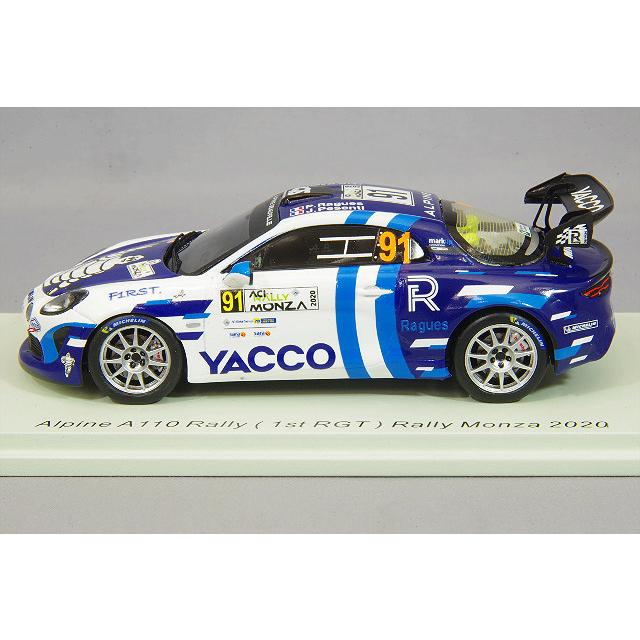 ミニカー/完成品 スパーク 1/43 アルピーヌ A110 RGT 2020 ラリー モンツァ #91 P.ラグ/J.Pesentiの画像