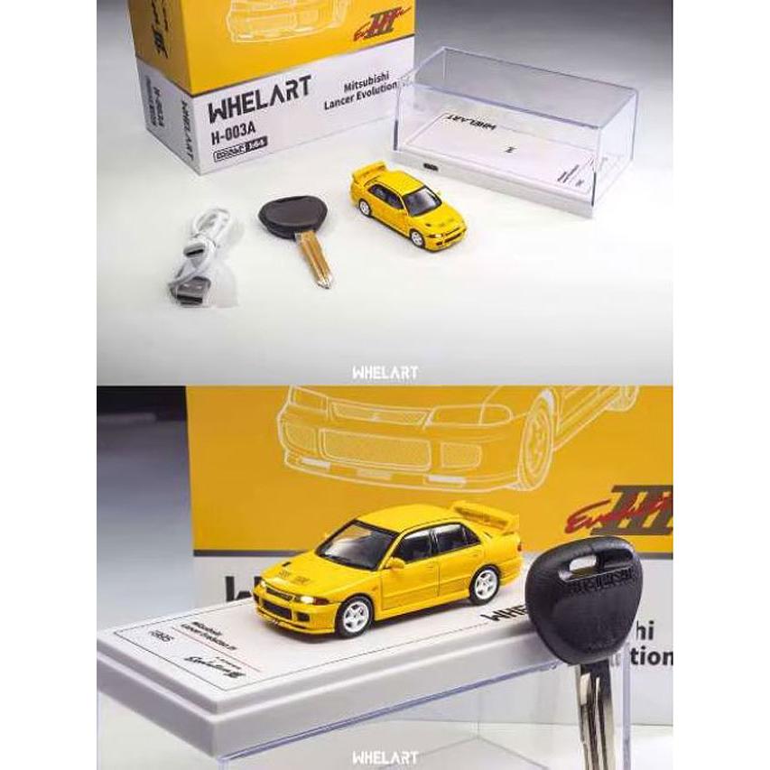 WHELART 1/64 三菱 ランサーエボリューション3 イエロー ライトアップ