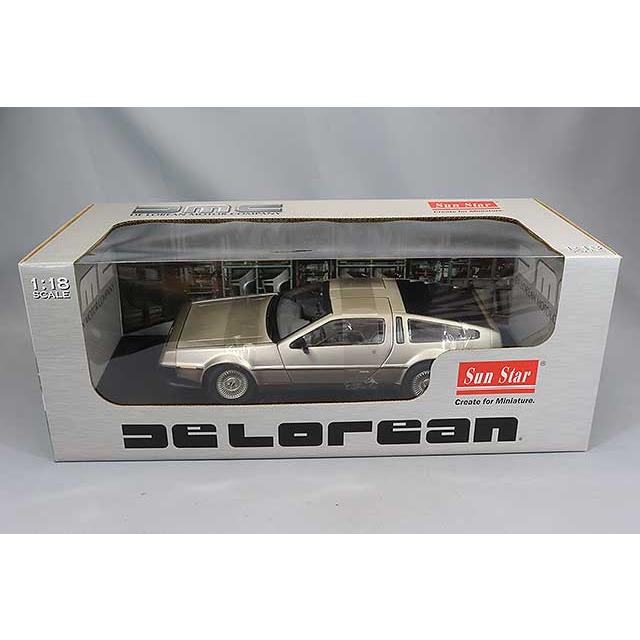 ミニカー/完成品 サンスター 1/18 デロリアン DMC-12 1981 ステンレス