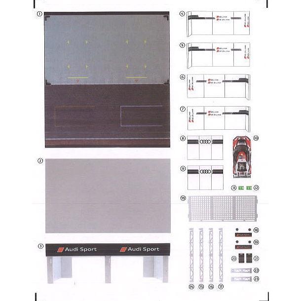 【即購入ok!!】1/64 レーシングピットガレージ ジオラマ アウディスポーツ 即購入ok!!】1/64 レーシングピットガレージ ジオラマ アウディ