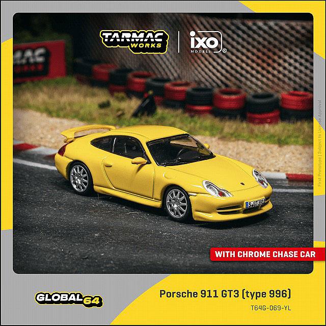 Tarmac 1/64 ポルシェ 911 GT3 (type 996) イエロー : キッドボックス