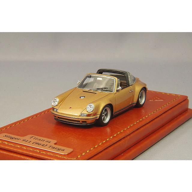 ミニカー/完成品 タイタン64 1/64 シンガー911 964 タルガ ゴールド