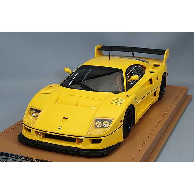 フェラーリ F40の1/18スケールミニカー、イエロー。 テクノモデル 1/18 フェラーリ F40 LM 1996 プレスバージョン