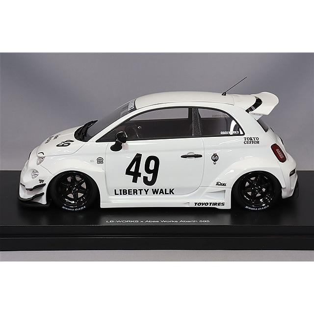 TOP SPEED 1/18 アバルト 595 LB-WORKS x Abas Works ガラ ホワイト