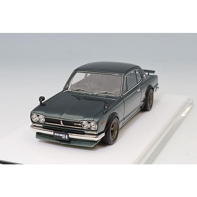 VISION 1/43 日産 スカイライン 2000 GT-R (KPGC10) 1971 with スポイラー (ワークスホイール) メタリックグリーン | 