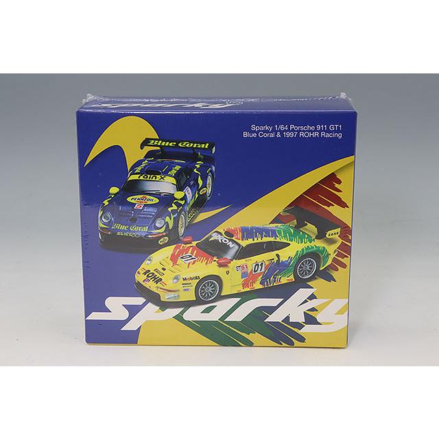 sparky x Tiny 1/64 ポルシェ 911 GT1 Blue Coral & 1997 D ROHR
