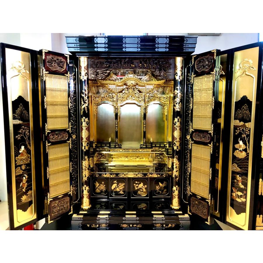 金箔引戸　風景画　仏壇 金箔引戸 風景画 仏壇