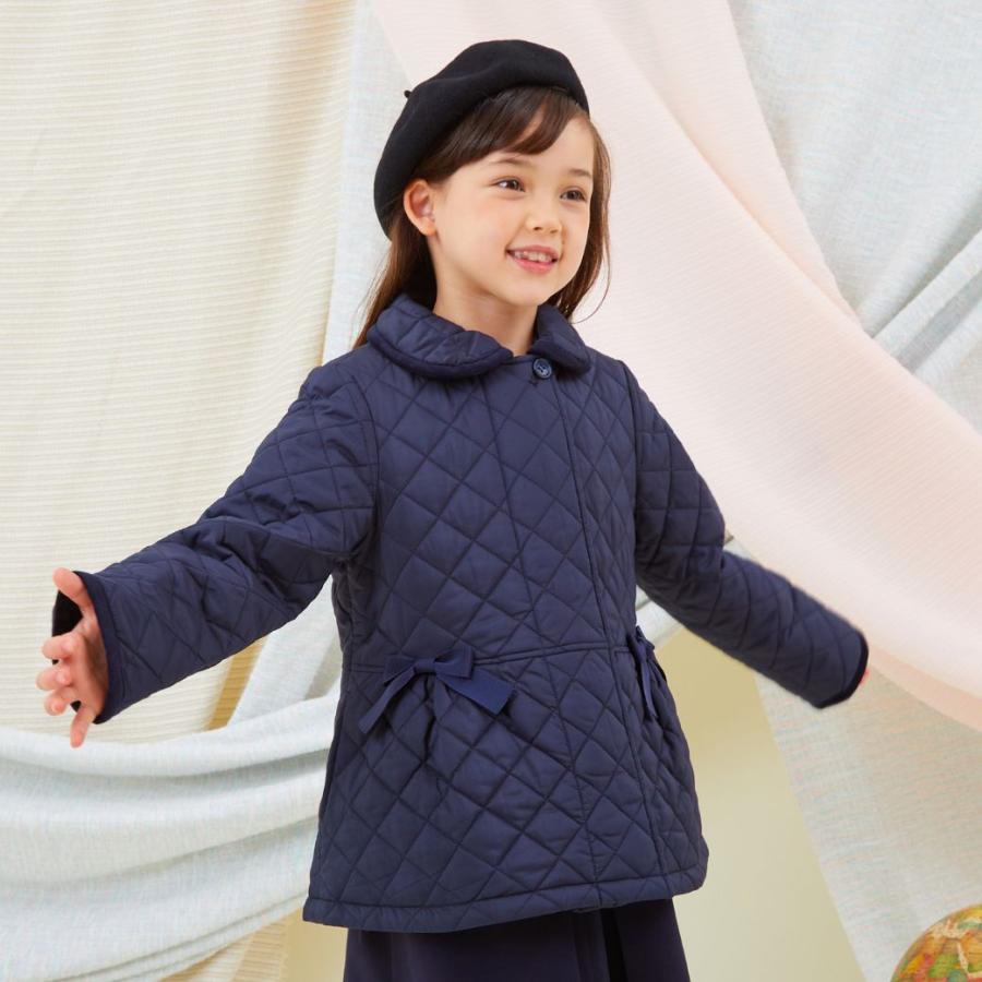 【セール30％OFF】サイドリボンキルティングコート 100 110 120 130cm (2372-7350) CHOPINblue/ショパン ブルー｜kids-aprire｜06