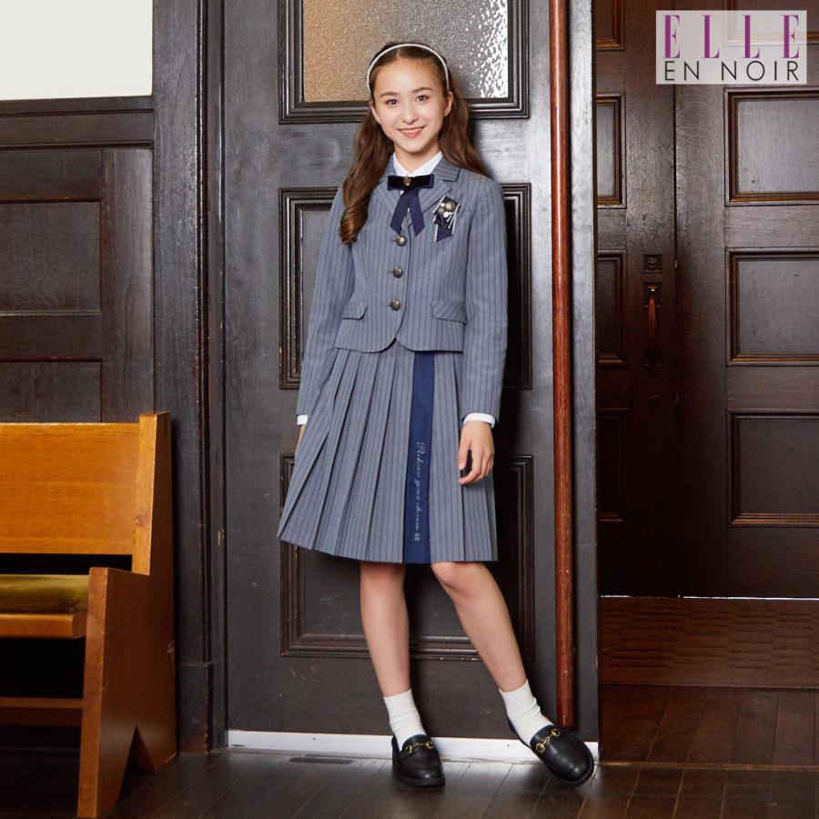 卒業式 スーツ 女の子 小学生 プレッピーストライプスーツ 150 160 165cm 41 2512 Elle En Noir エルアンノワール 22年モデル 41 2512 キッズフォーマル アプリーレ 通販 Yahoo ショッピング