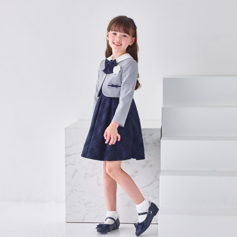 CHOPIN フォーマル ワンピース 4点セット　ネイビー　チェック　150 CHOPIN 入学式 女の子 服 スーツ 4点セット ワンピース 子供服