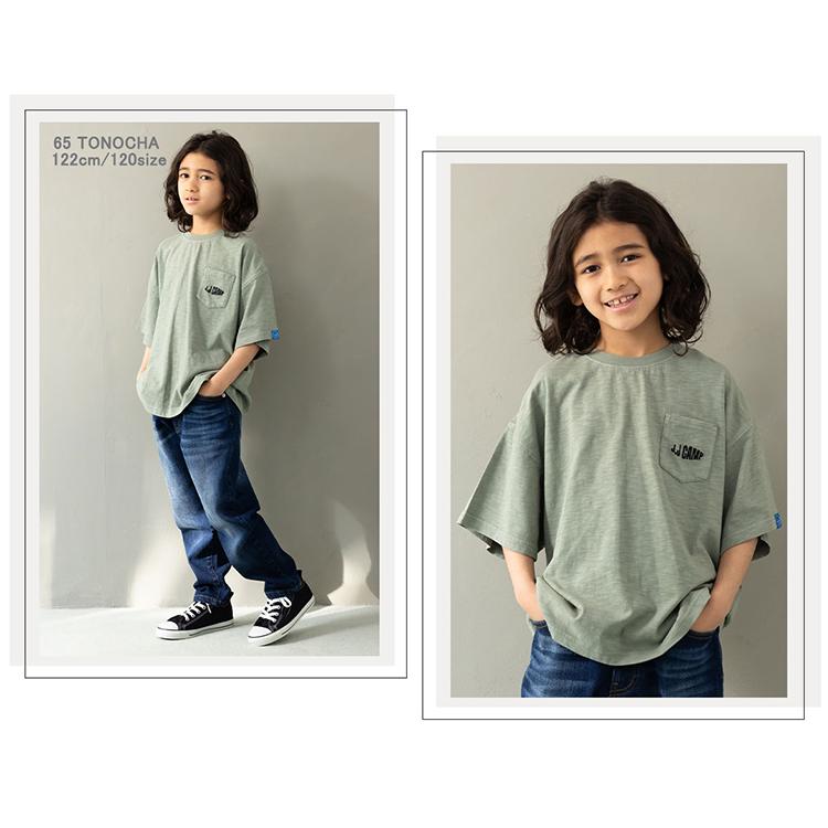 J.J CAMP 半袖 キッズ Tシャツ 子供服 親子コーデ 蚊 無地 先染め お