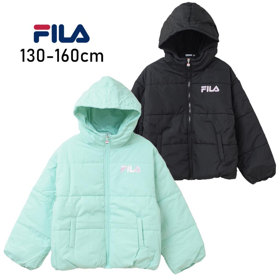 FILA 子供服 女の子 フード付き中綿ジャケット アウター キッズ 小学生