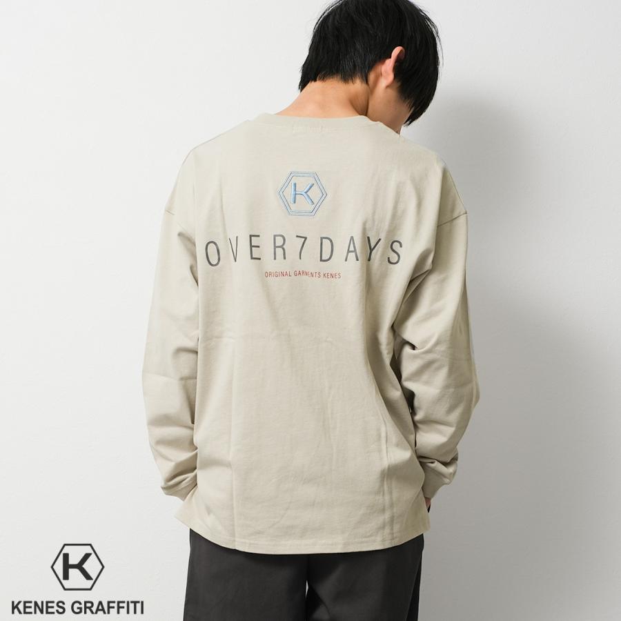 メンズ ロゴ刺繍&プリントロングTシャツ ビッグシルエット メンズ ロゴ刺繍&プリントロングTシャツ ビッグシルエット
