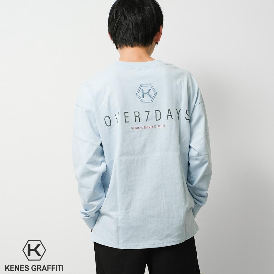 メンズ ロゴ刺繍&プリントロングTシャツ ビッグシルエット メンズ ロゴ刺繍&プリントロングTシャツ ビッグシルエット