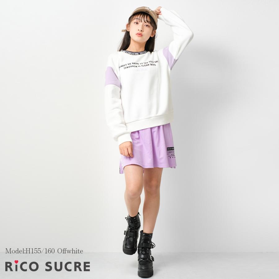RiCO SUCRE 子供服 女の子 裏起毛 襟ロゴ トレーナー プル RiCO SUCRE 子供服 女の子 裏起毛 襟ロゴ トレーナー プル