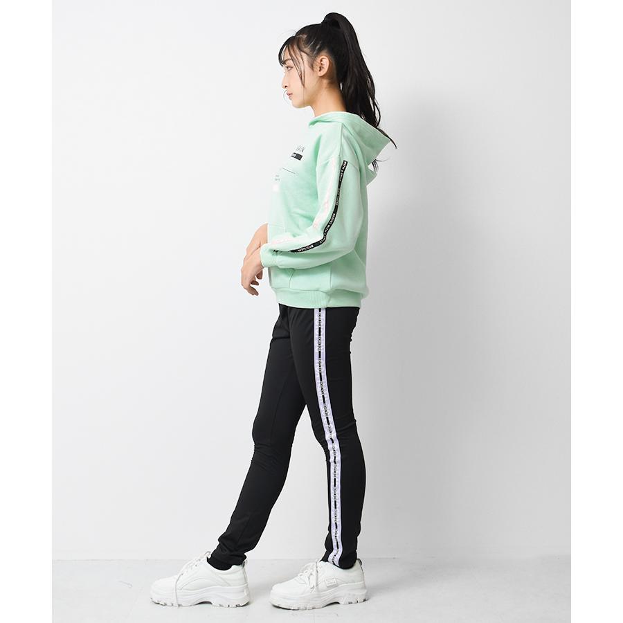 RiCO SUCRE 子供服 裏起毛袖ロゴラインテーププルパーカー RiCO SUCRE 子供服 裏起毛袖ロゴラインテーププルパーカー