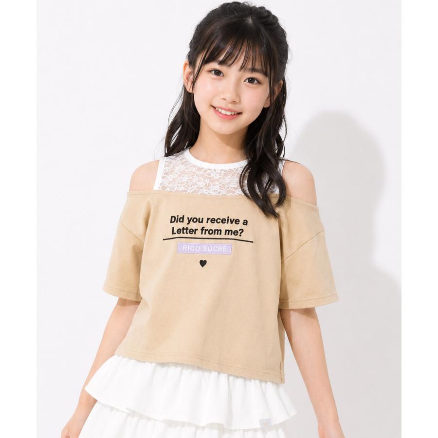 RiCO SUCRE（リコシュクレ） 子供服 女の子 オフショルダー 半袖T 