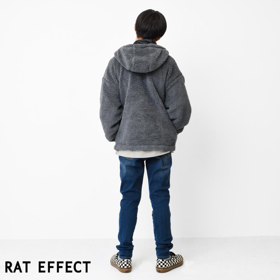 RAT EFFECT 子供服 フード付きボアビッグジャケット ブルゾン