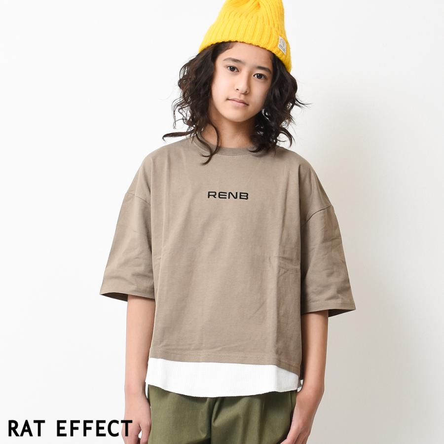 RAT EFFECT 子供服 男の子 半袖Tシャツ 裾レイヤード 五分袖 RAT EFFECT 子供服 男の子 半袖Tシャツ 裾レイヤード 五分袖