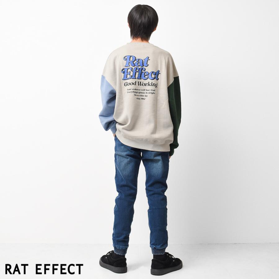 RAT EFFECT 子供服 裏起毛バックロゴプリントトレーナー スウェット  