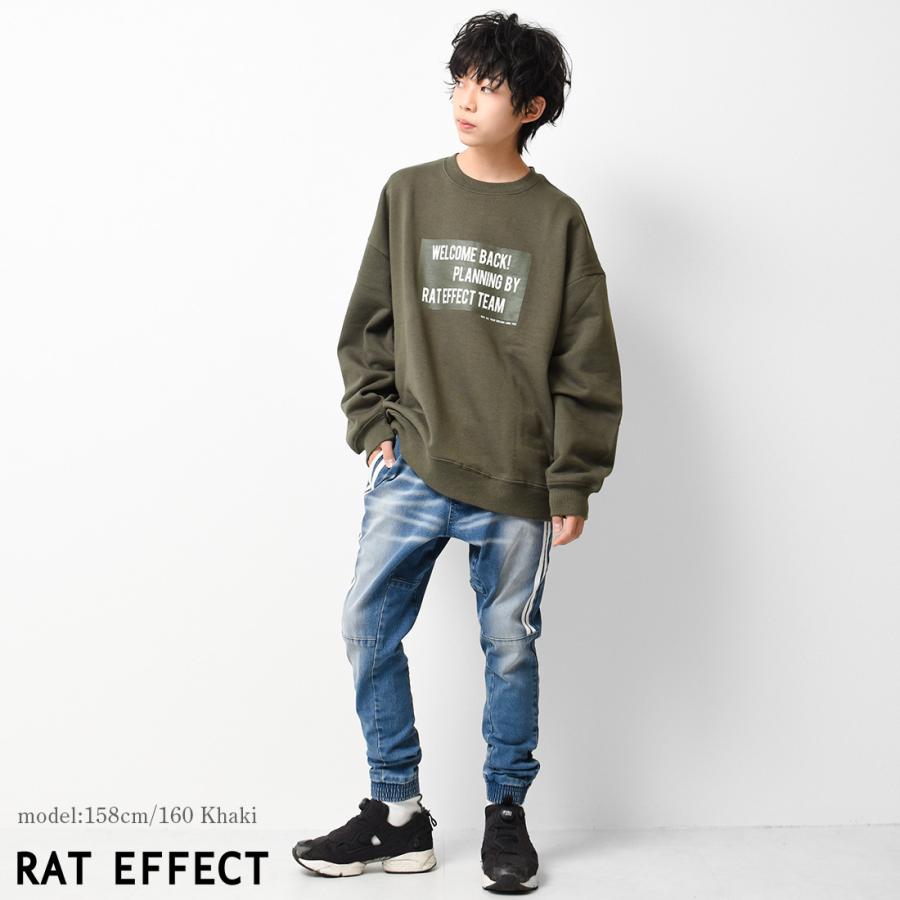 RAT EFFECT 子供服 裏起毛ボックスロゴプリントトレーナー RAT EFFECT 子供服 裏起毛ボックスロゴプリントトレーナー