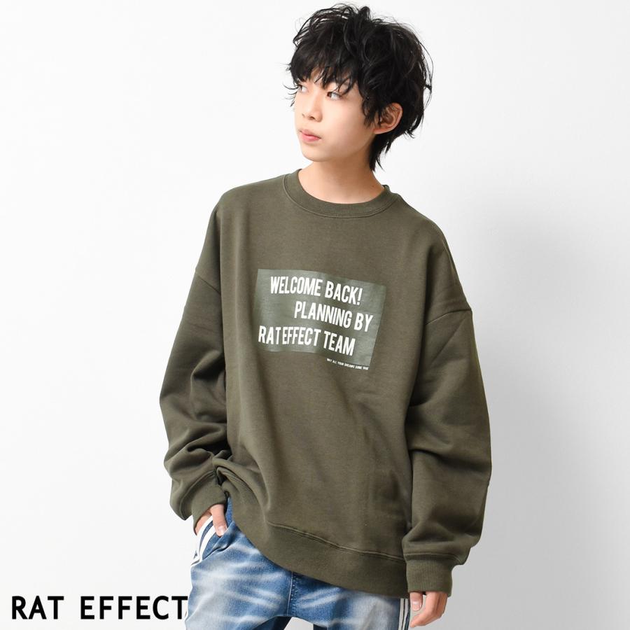 RAT EFFECT 子供服 裏起毛ボックスロゴプリントトレーナー RAT EFFECT 子供服 裏起毛ボックスロゴプリントトレーナー