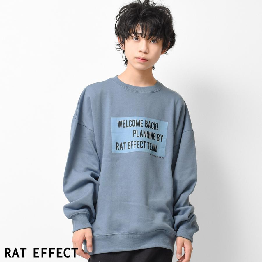 RAT EFFECT 子供服 裏起毛ボックスロゴプリントトレーナー RAT EFFECT 子供服 裏起毛ボックスロゴプリントトレーナー