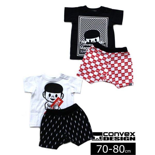 ベビー セットアップ コンベックス チェッカー セット 半袖tシャツ 上下セット 70 80 51 1 53 1