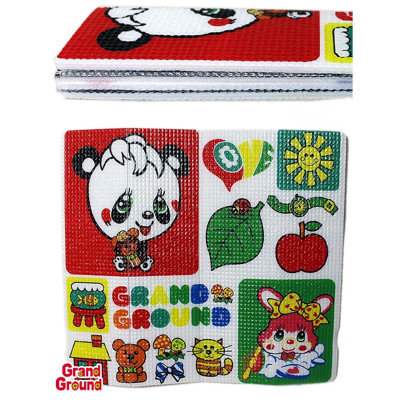 ノベルティ 1ご注文につき1点 グラグラ Grand Ground シートクッション 折りたたみ ジュニア ブランド レトロ柄 座布団 正規販売店 ベビーキッズ