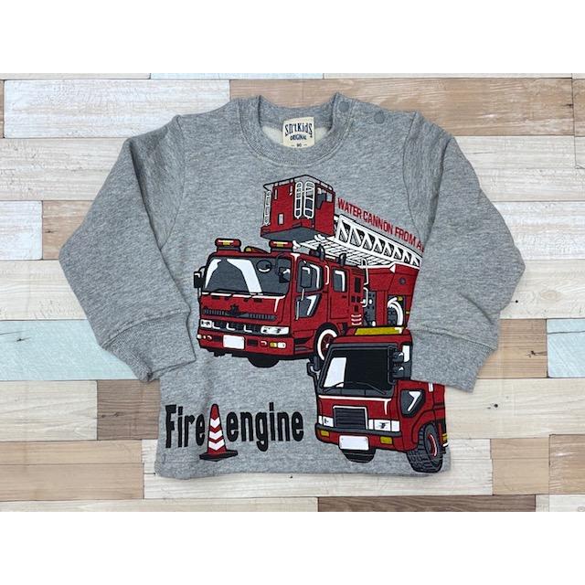 働く車 90 95 100 110 120 130cm あったか裏起毛トレーナー 大きい  