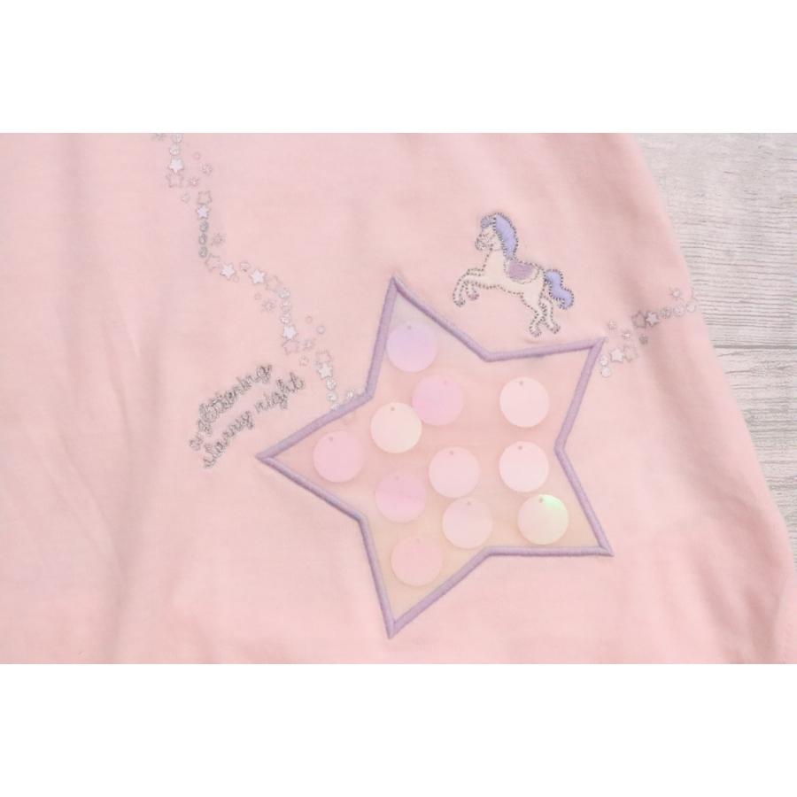 Tシャツ 90cm 95cm 100cm 110cm 120cm 130cm チュニック フレンチスリーブ フリル 星 ユニコーン お洒落 キッズ 子供服 女の子 夏 可愛い ガールズ｜kidsbird2｜02