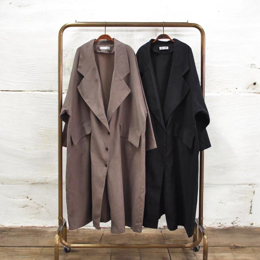 ビッグシルエットロングコート 全2色 アウター 無地 オーバーサイズ