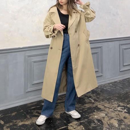 Rumor 袖ボリュームツイルトレンチコート 代 30代 40代 オーバーサイズ ロング丈 アイボリー ベージュ イエロー 1 316 Kids Drop 通販 Yahoo ショッピング