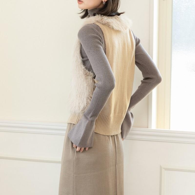 2024AW新作】フェイクファー切替ジレ 型番19-0340 : bequadro - 通販