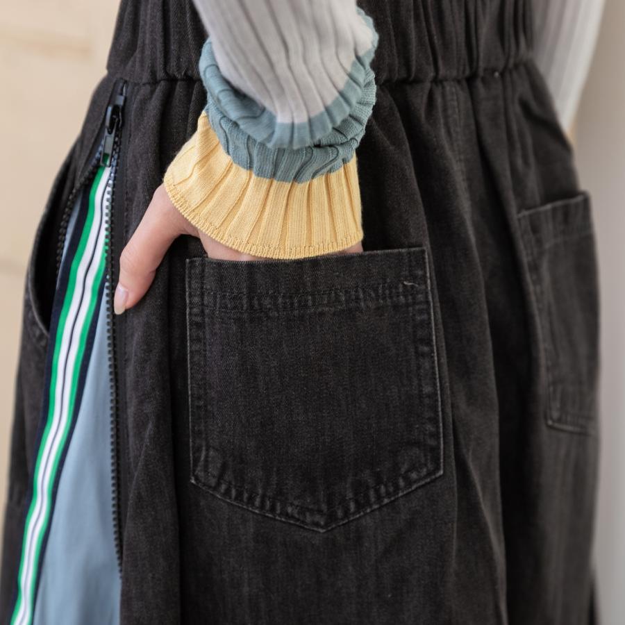 送料無料 2way Side Zip Denim Skirt サイドジップデニムスカート