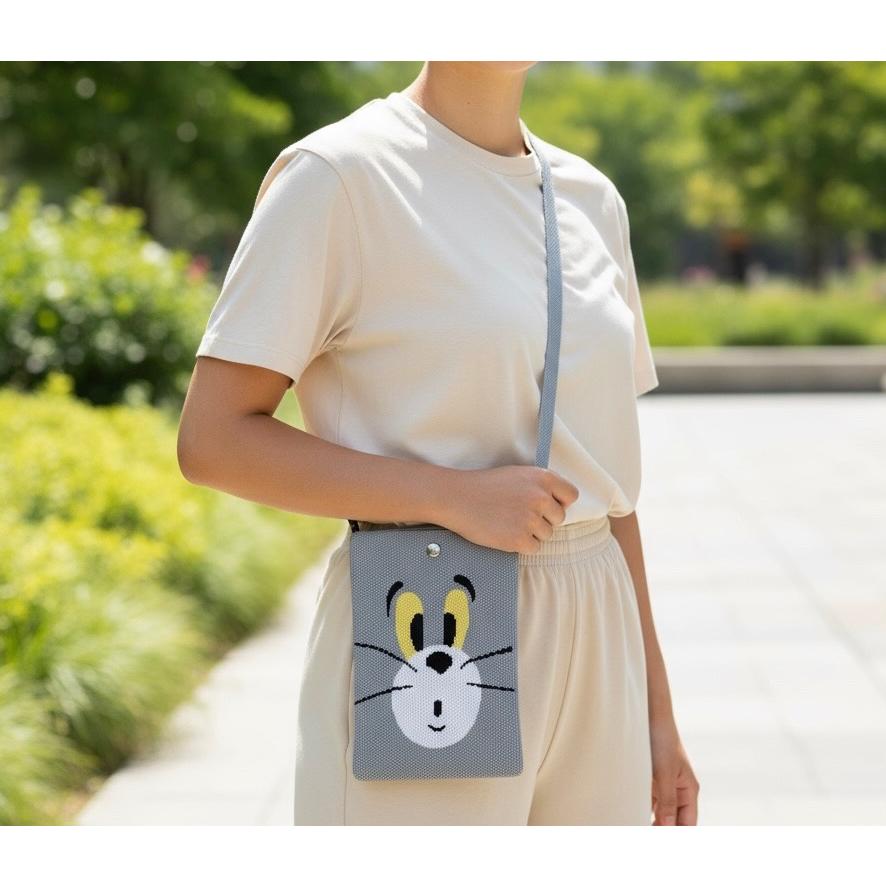 スマホショルダーニットバッグ トムとジェリー レディース サコッシュ