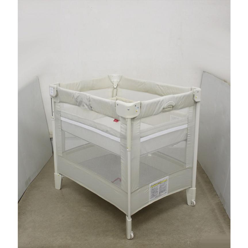 送料無料 美品 ココネルエアー ミルクWH 66046 たたんで運べるベビー 