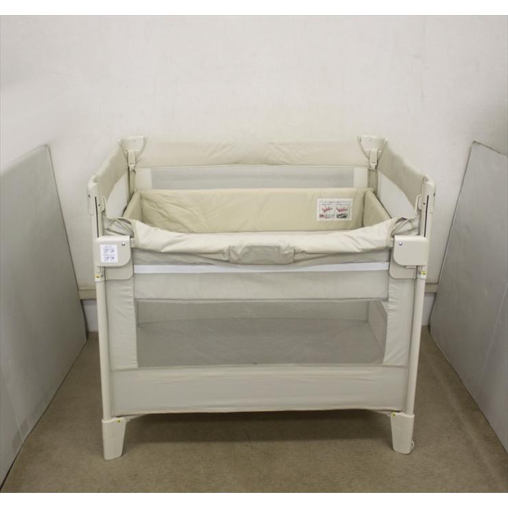 送料無料 美品 ココネルエアー ミルクWH 66046 たたんで運べるベビー 