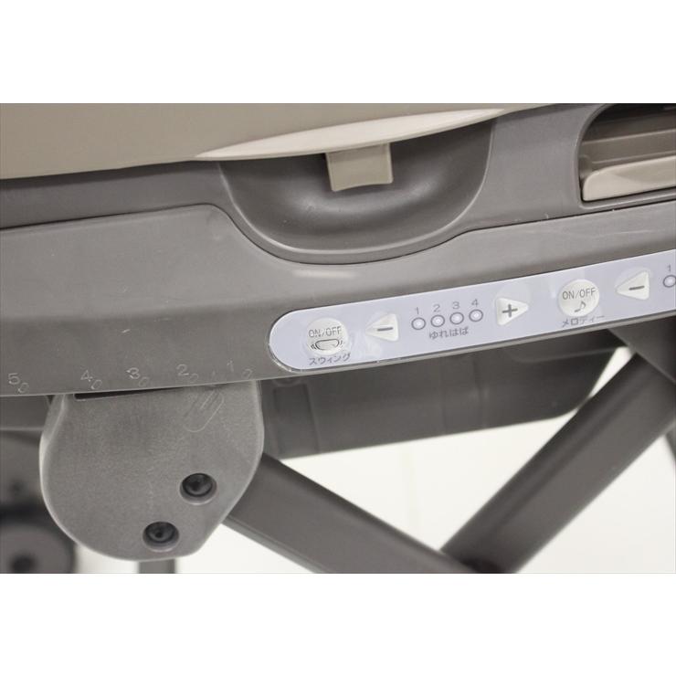 送料無料 手動 ネムリラ BEDi Long EG カフェブラウン コンビ 1歳頃まで使えるスウィング 新生児OK クリーニング済_3