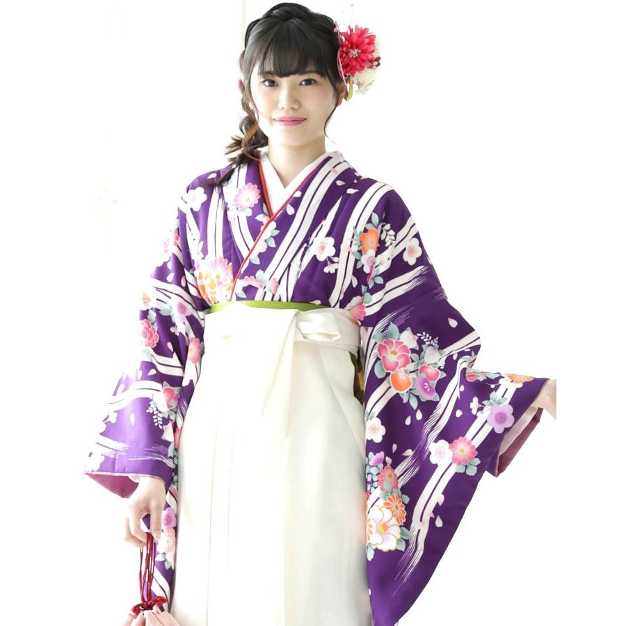 小学生 卒業式 振袖 袴セット ブランド 桜と牡丹柄紫地に縞模様 刺繍袴 購入 Tonosotugiyou4 Kidskimonoyuuka 通販 Yahoo ショッピング