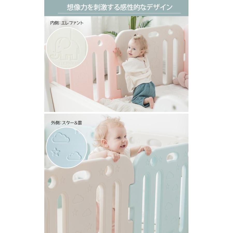 ベビーサークル ベビーゲート ラッキーガード 4枚 単品 セット 柵 ゲート 赤ちゃん サークル パーテーション 北欧 おしゃれ グレー :ot-gg331-gard:kidsmioベビーサークル 通販 ベビーサークル,グレー、雲あり、折りたたみ可能