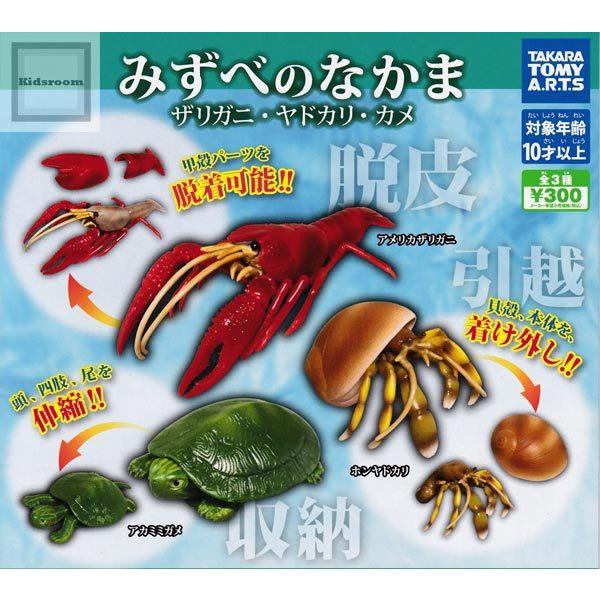 みずべのなかま ザリガニ ヤドカリ カメ 全3種セット ガチャ ガシャ コンプリート
