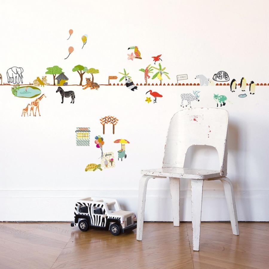 ウォールステッカー こども部屋 MIMI'lou ウォークオンザズー 子供部屋 こども 壁シール ART338子供ウォールステッカ