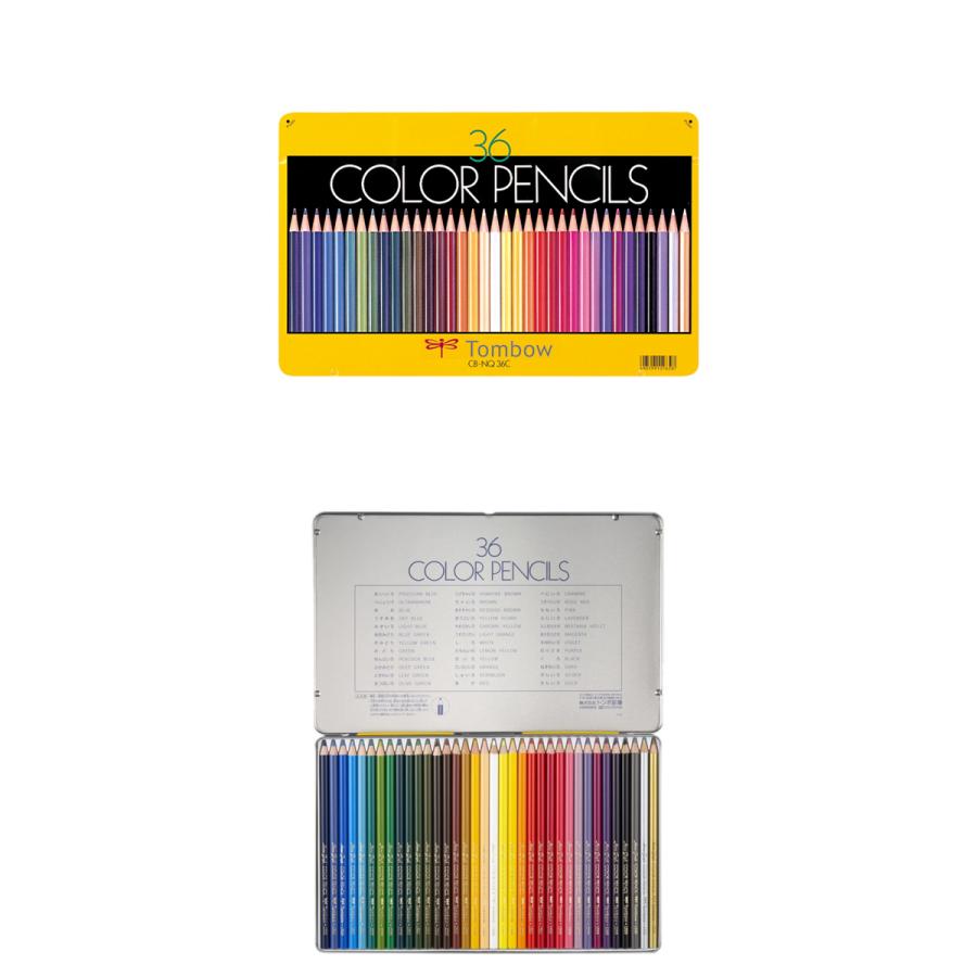 トンボ鉛筆 色鉛筆 36色 缶入 Tombow CB-NQ36C G 2403 C : 子供服