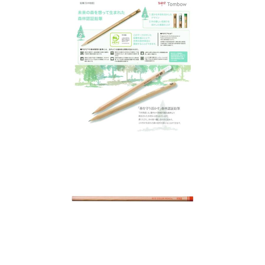 トンボ鉛筆 色鉛筆 木物語 12色 丸軸 缶入 エコ SDGs Tombow CB-RS12C