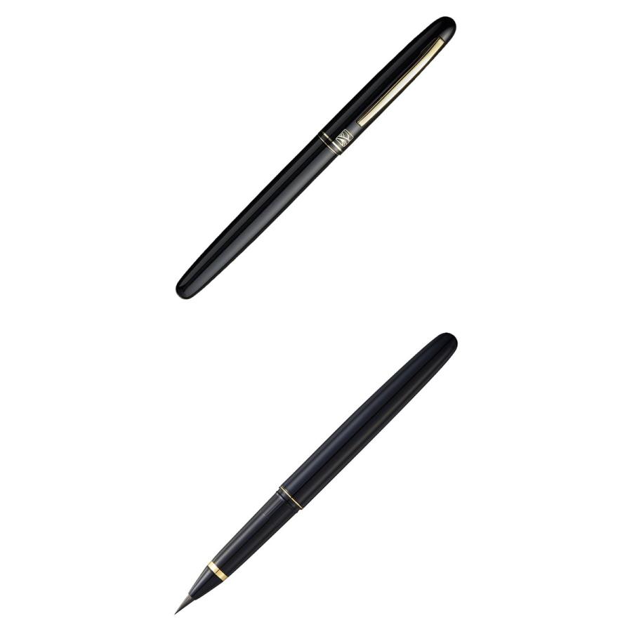 呉竹 くれ竹万年毛筆 万年毛筆 漆調 15号 黒軸 スペアーインキ式 筆