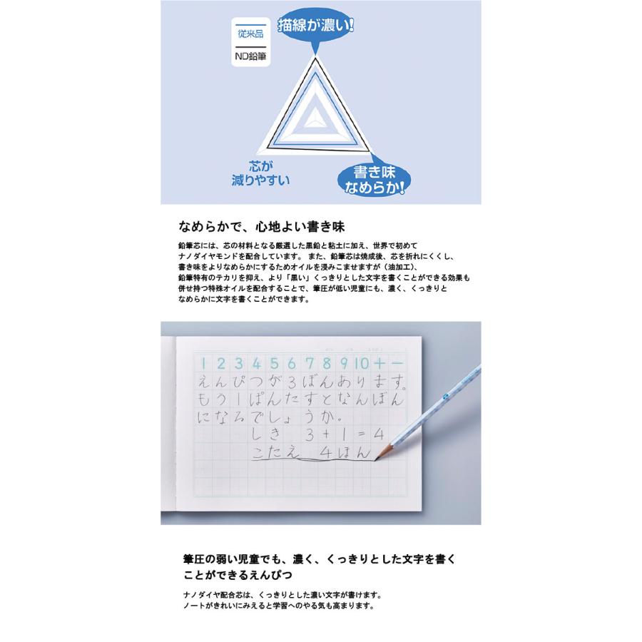 ナノダイヤ 鉛筆 かきかたナノダイヤえんぴつ 青 12本入 三菱鉛筆